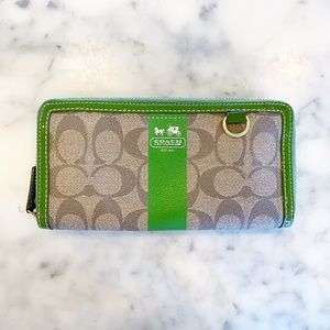 Coach Zip Around Wallet -- Coated Canvas